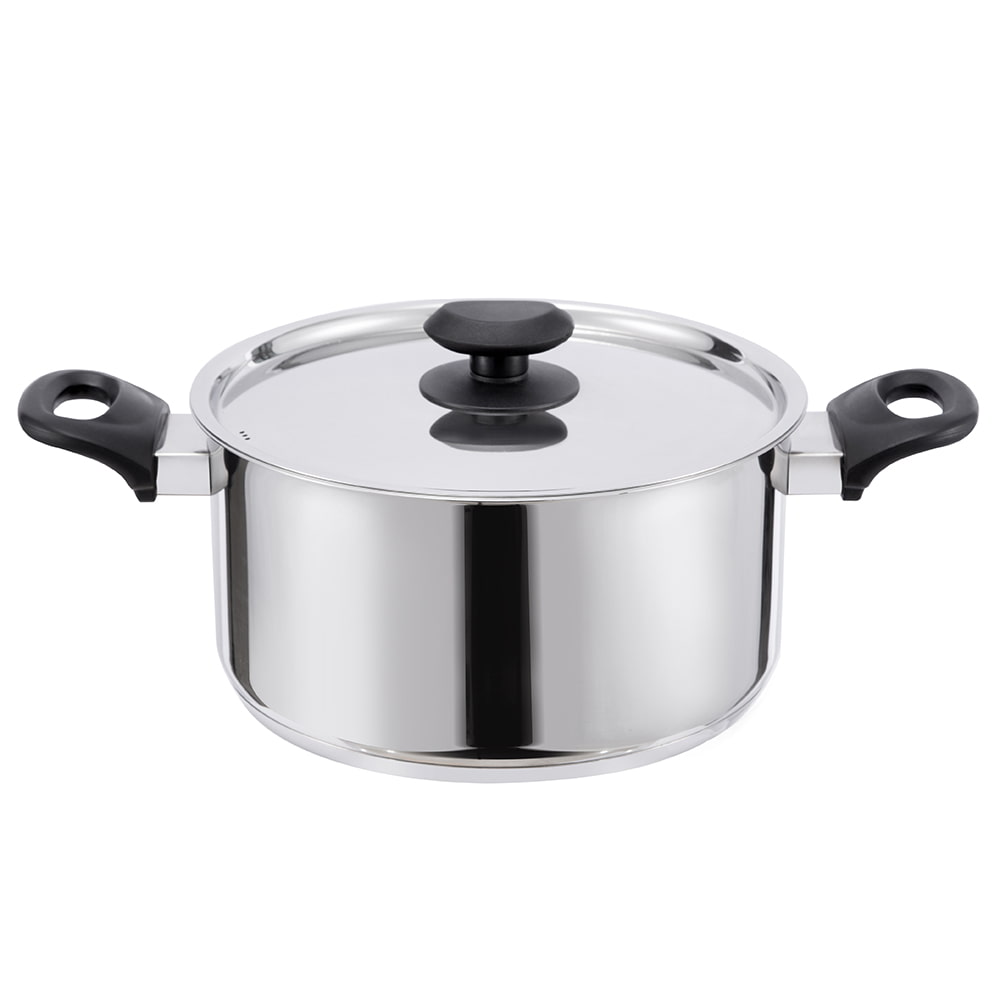 24*18CM Dobbelt sidehåndtak 18/8 S/S lokk lagerpotte JY-2418RS